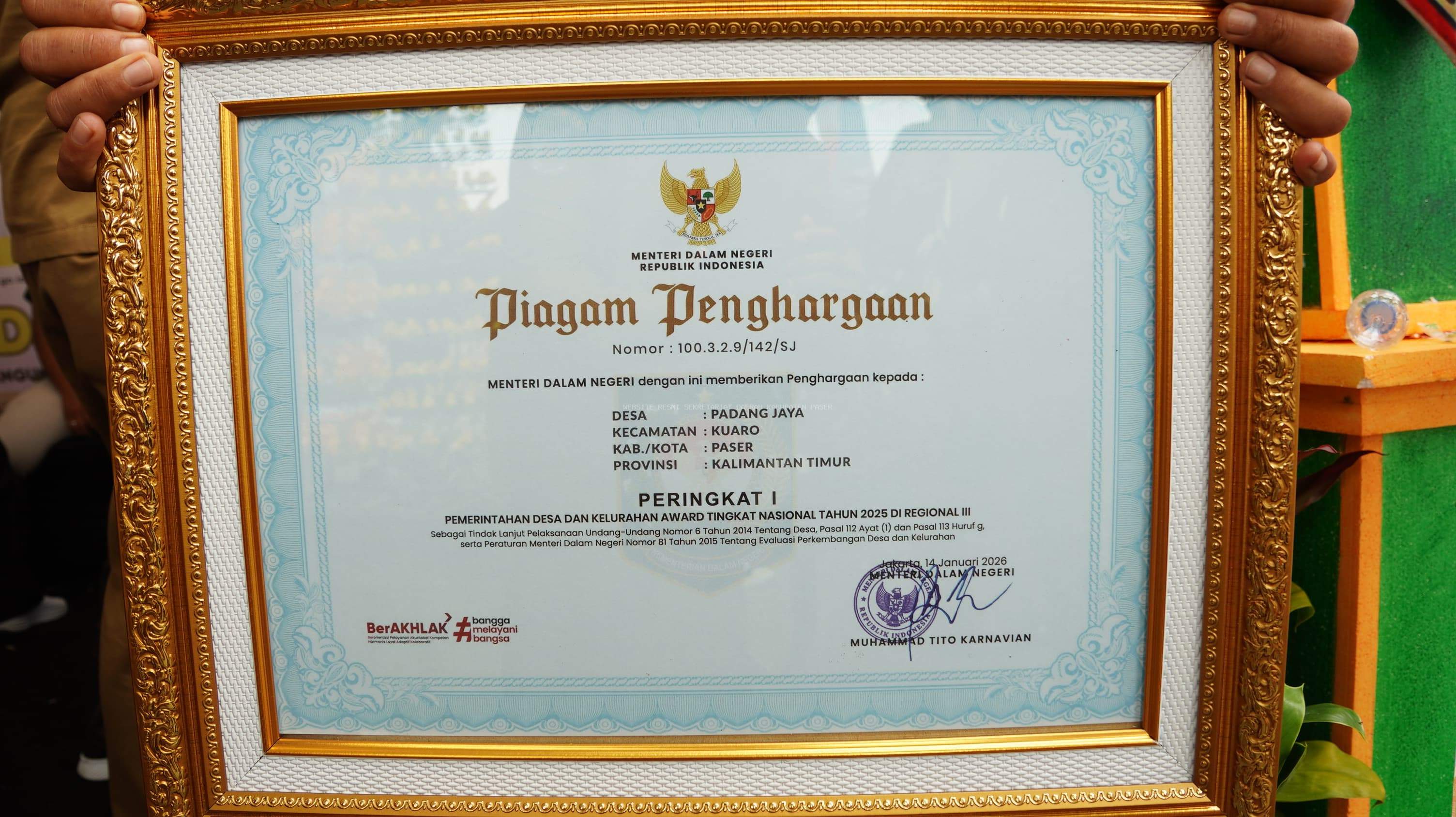 Juara 1, Desa Padang Jaya Harus Jadi Pilot Project