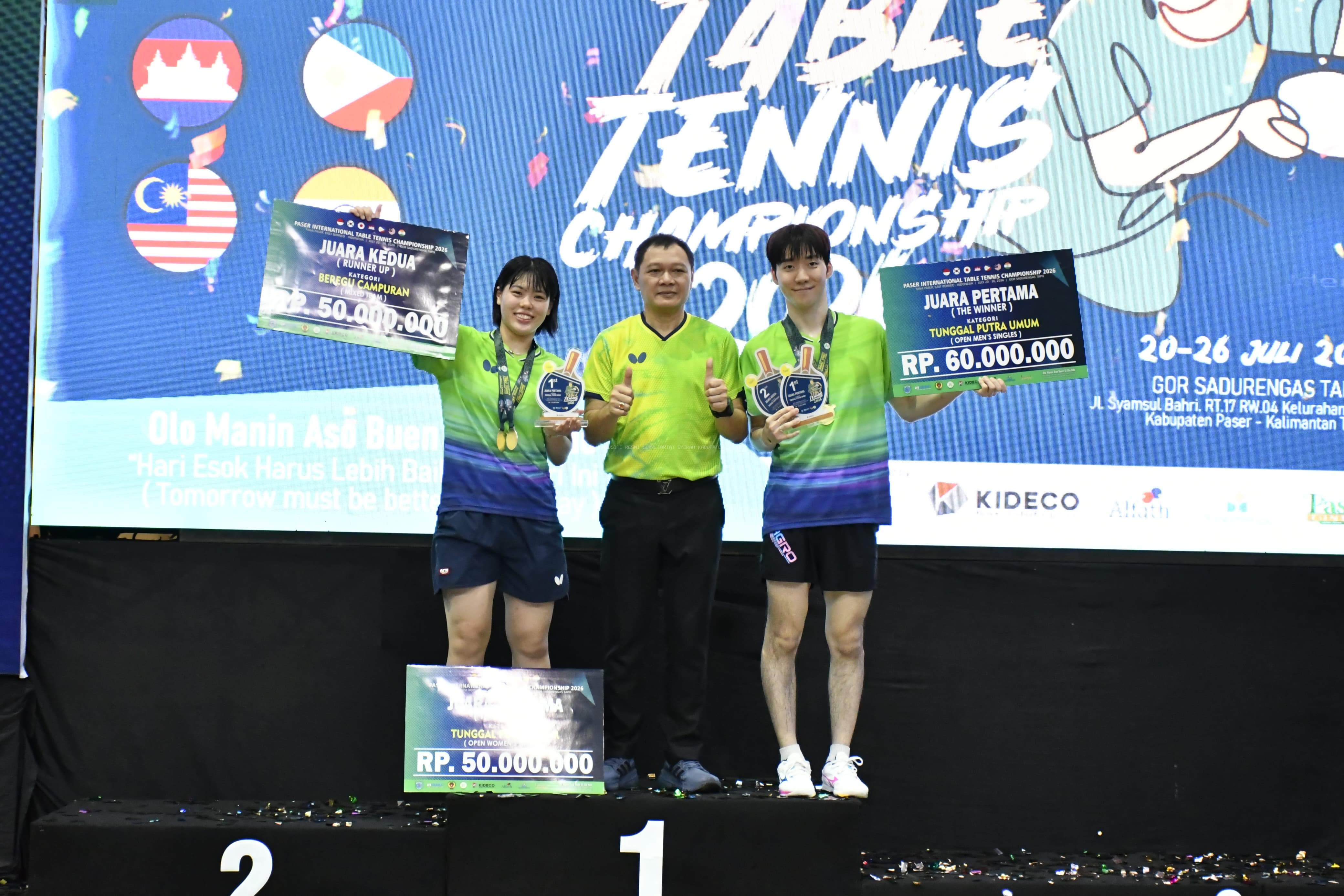 Paser International Table Tennis Championship 2026 Ditutup, Bupati Sampaikan Ucapan Selamat Kepada Pemenang